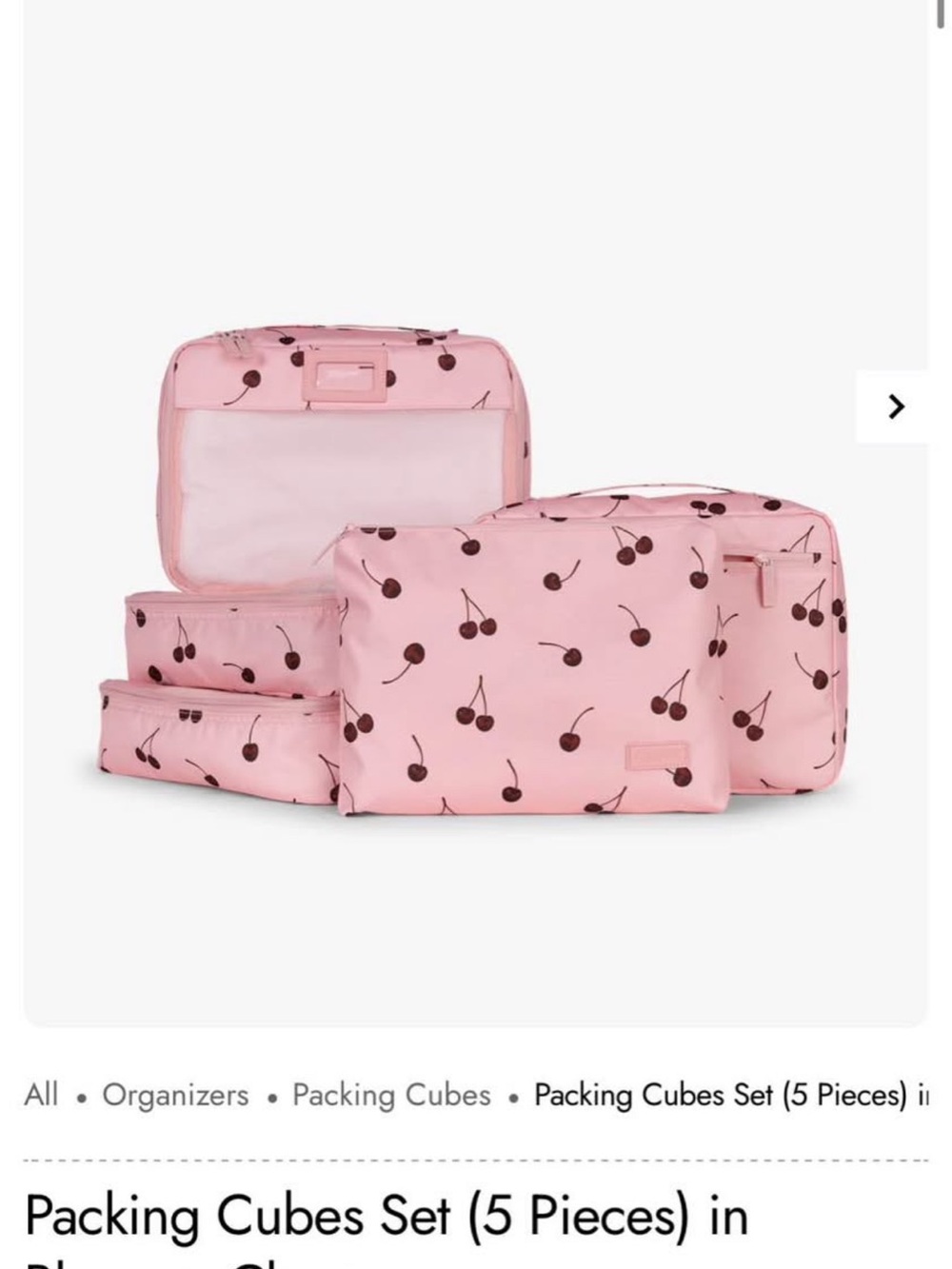Calpak Pink Cherry Packing Cubes Set (5-Piece)